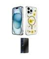 ieg™ iPhone 15 Pro Max Kılıf Kozmos Doku - Siyah 3D Antistatik Hayalet Cam Ekran Koruyucu
