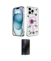 ieg™ iPhone 15 Pro Max Kılıf Kozmos Doku - Siyah 3D Antistatik Hayalet Cam Ekran Koruyucu