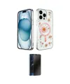 ieg™ iPhone 15 Pro Max Kılıf Kozmos Doku - Siyah 3D Antistatik Hayalet Cam Ekran Koruyucu