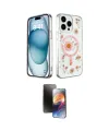 ieg™ iPhone 15 Pro Max Kılıf Kozmos Doku - Siyah 3D Antistatik Mat Seramik Nano Ekran Koruyucu