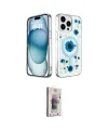 ieg™ iPhone 15 Pro Max Kılıf Kozmos Doku - Siyah Bilvis 3D Cam Ekran Koruyucu