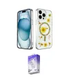 ieg™ iPhone 15 Pro Max Kılıf Kozmos Doku - Siyah Bilvis 5in1 3D Magic Cam Ekran Koruyucu