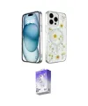 ieg™ iPhone 15 Pro Max Kılıf Kozmos Doku - Siyah Bilvis 5in1 3D Magic Cam Ekran Koruyucu