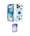 ieg™ iPhone 15 Pro Max Kılıf Kozmos Doku - Siyah Bilvis 5in1 3D Magic Cam Ekran Koruyucu