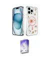 ieg™ iPhone 15 Pro Max Kılıf Kozmos Doku - Siyah Bilvis 5in1 3D Magic Cam Ekran Koruyucu