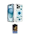 ieg™ iPhone 15 Pro Max Kılıf Kozmos Doku - Siyah Buffer Hayalet Cam Ekran Koruyucu
