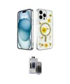ieg™ iPhone 15 Pro Max Kılıf Kozmos Doku - Siyah Vanessa Magic Hayalet Cam
