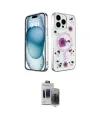 ieg™ iPhone 15 Pro Max Kılıf Kozmos Doku - Siyah Vanessa Magic Hayalet Cam