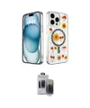 ieg™ iPhone 15 Pro Max Kılıf Kozmos Doku - Siyah Vanessa Magic Hayalet Cam