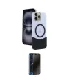ieg™ iPhone 15 Pro Max Kılıf Kozmos Form Özel Seri - Siyah 3D Antistatik Hayalet Cam Ekran Koruyucu