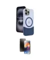 ieg™ iPhone 15 Pro Max Kılıf Kozmos Form Özel Seri - Siyah 3D Antistatik Mat Seramik Nano Ekran Koruyucu