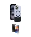ieg™ iPhone 15 Pro Max Kılıf Kozmos Form Özel Seri - Siyah 3D Antistatik Mat Seramik Nano Ekran Koruyucu