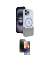 ieg™ iPhone 15 Pro Max Kılıf Kozmos Form Özel Seri - Siyah 3D Antistatik Mat Seramik Nano Ekran Koruyucu