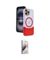 ieg™ iPhone 15 Pro Max Kılıf Kozmos Form Özel Seri - Siyah Bilvis 3D Mat Cam Ekran Koruyucu