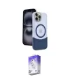 ieg™ iPhone 15 Pro Max Kılıf Kozmos Form Özel Seri - Siyah Bilvis 5in1 3D Magic Cam Ekran Koruyucu