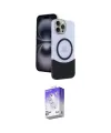ieg™ iPhone 15 Pro Max Kılıf Kozmos Form Özel Seri - Siyah Bilvis 5in1 3D Magic Cam Ekran Koruyucu
