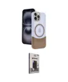 ieg™ iPhone 15 Pro Max Kılıf Kozmos Form Özel Seri - Siyah Bilvis Hayalet Cam Ekran Koruyucu