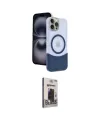 ieg™ iPhone 15 Pro Max Kılıf Kozmos Form Özel Seri - Siyah Bilvis Hayalet Cam Ekran Koruyucu