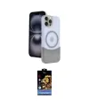 ieg™ iPhone 15 Pro Max Kılıf Kozmos Form Özel Seri - Siyah Buffer Hayalet Cam Ekran Koruyucu