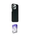 ieg™ iPhone 15 Pro Max Kılıf Kozmos Klasik Prime - Siyah Bilvis 5in1 3D Magic Cam Ekran Koruyucu