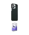ieg™ iPhone 15 Pro Max Kılıf Kozmos Klasik Prime - Siyah Bilvis 5in1 5D Magic Hayalet Cam Ekran Koruyucu