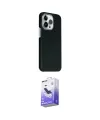 ieg™ iPhone 15 Pro Max Kılıf Kozmos Klasik Prime - Siyah Bilvis 5in1 5D Magic Hayalet Cam Ekran Koruyucu