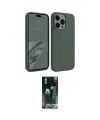ieg™ iPhone 15 Pro Max Kılıf Kozmos Yansıma Özel Seri - Siyah 360 Mat Full Body Arka Koruyucu