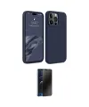 ieg™ iPhone 15 Pro Max Kılıf Kozmos Yansıma Özel Seri - Siyah 3D Antistatik Hayalet Cam Ekran Koruyucu