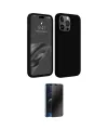 ieg™ iPhone 15 Pro Max Kılıf Kozmos Yansıma Özel Seri - Siyah 3D Antistatik Hayalet Cam Ekran Koruyucu