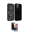 ieg™ iPhone 15 Pro Max Kılıf Kozmos Yansıma Özel Seri - Siyah 3D Antistatik Mat Seramik Nano Ekran Koruyucu