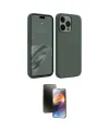 ieg™ iPhone 15 Pro Max Kılıf Kozmos Yansıma Özel Seri - Siyah 3D Antistatik Mat Seramik Nano Ekran Koruyucu
