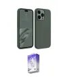 ieg™ iPhone 15 Pro Max Kılıf Kozmos Yansıma Özel Seri - Siyah Bilvis 5in1 3D Magic Cam Ekran Koruyucu