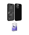 ieg™ iPhone 15 Pro Max Kılıf Kozmos Yansıma Özel Seri - Siyah Bilvis 5in1 5D Magic Hayalet Cam Ekran Koruyucu