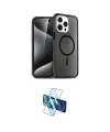 ieg™ iPhone 15 Pro Max Kılıf Nova Asil Prime - Siyah 3D Antistatik Seramik Nano Ekran Koruyucu