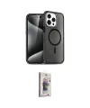 ieg™ iPhone 15 Pro Max Kılıf Nova Asil Prime - Siyah Bilvis 3D Cam Ekran Koruyucu