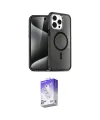 ieg™ iPhone 15 Pro Max Kılıf Nova Asil Prime - Siyah Bilvis 5in1 3D Magic Cam Ekran Koruyucu
