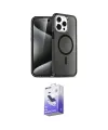 ieg™ iPhone 15 Pro Max Kılıf Nova Asil Prime - Siyah Bilvis 5in1 5D Magic Hayalet Cam Ekran Koruyucu
