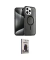 ieg™ iPhone 15 Pro Max Kılıf Nova Asil Prime - Siyah Bilvis Hayalet Cam Ekran Koruyucu