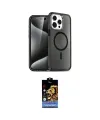 ieg™ iPhone 15 Pro Max Kılıf Nova Asil Prime - Siyah Buffer Hayalet Cam Ekran Koruyucu