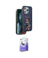 ieg™ iPhone 15 Pro Max Kılıf Nova Form Koleksiyonu - Siyah Bilvis 5in1 5D Magic Hayalet Cam Ekran Koruyucu