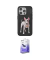 ieg™ iPhone 15 Pro Max Kılıf Nova Form Koleksiyonu - Siyah Bilvis 5in1 5D Magic Hayalet Cam Ekran Koruyucu