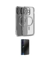 ieg™ iPhone 15 Pro Max Kılıf Nova Işık Özel Seri - Siyah 3D Antistatik Hayalet Cam Ekran Koruyucu