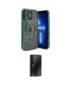 ieg™ iPhone 15 Pro Max Kılıf Nova Işık Özel Seri - Siyah 3D Antistatik Hayalet Cam Ekran Koruyucu