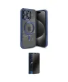 ieg™ iPhone 15 Pro Max Kılıf Nova Işık Özel Seri - Siyah 3D Antistatik Hayalet Cam Ekran Koruyucu
