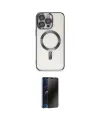 ieg™ iPhone 15 Pro Max Kılıf Nova Işık Özel Seri - Siyah 3D Antistatik Hayalet Cam Ekran Koruyucu