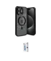 ieg™ iPhone 15 Pro Max Kılıf Nova Işık Özel Seri - Siyah Bilvis 0.18mm Plus Cam Ekran Koruyucu
