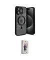ieg™ iPhone 15 Pro Max Kılıf Nova Işık Özel Seri - Siyah Bilvis 3D Cam Ekran Koruyucu