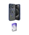 ieg™ iPhone 15 Pro Max Kılıf Nova Işık Özel Seri - Siyah Bilvis 5in1 3D Magic Cam Ekran Koruyucu