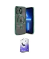 ieg™ iPhone 15 Pro Max Kılıf Nova Işık Özel Seri - Siyah Bilvis 5in1 5D Magic Hayalet Cam Ekran Koruyucu