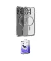 ieg™ iPhone 15 Pro Max Kılıf Nova Işık Özel Seri - Siyah Bilvis 5in1 5D Magic Hayalet Cam Ekran Koruyucu